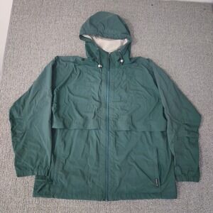 VTG Members Only Full Zip Windbreaker Jacket Sz L Forest Green Vented Drawstring